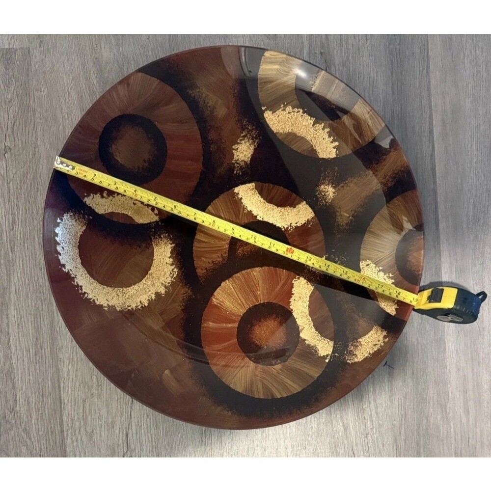 25-inch round platter made of hand-painted and fused glass
